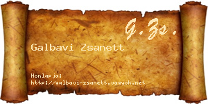 Galbavi Zsanett névjegykártya